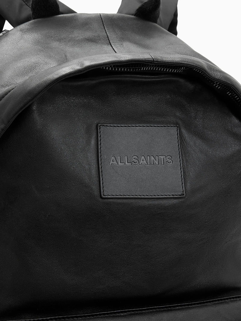 AllSaints black carabiner backpack nylon leather, imported from the UK
