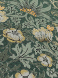 Morris & Co Green Strawberry Thief Jacquard Cushion, imported from the UK