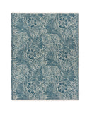 Morris & Co Indigo Marigold jacquard throw, imported from the UK