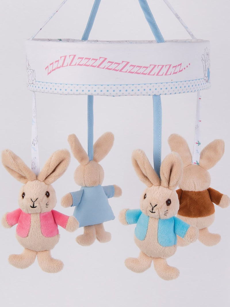 Peter Rabbit cot musical mobile with Beatrix Potter characters (British brand)