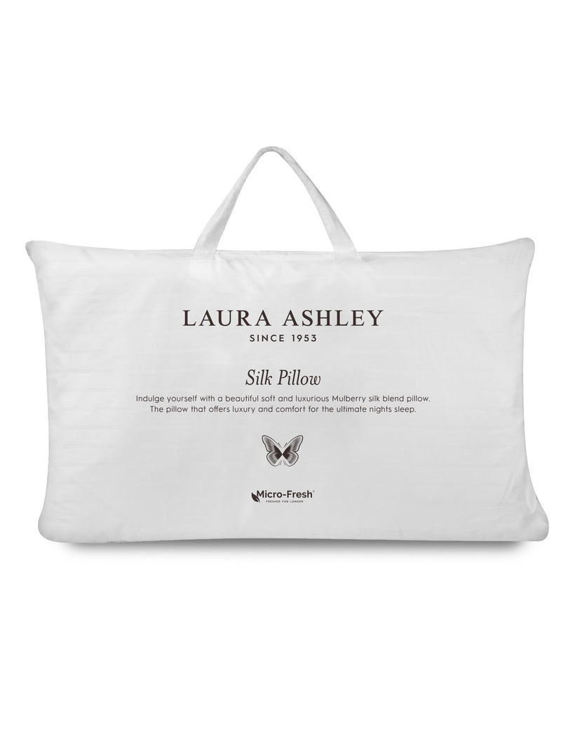 Laura Ashley white mulberry silk pillow, UK version