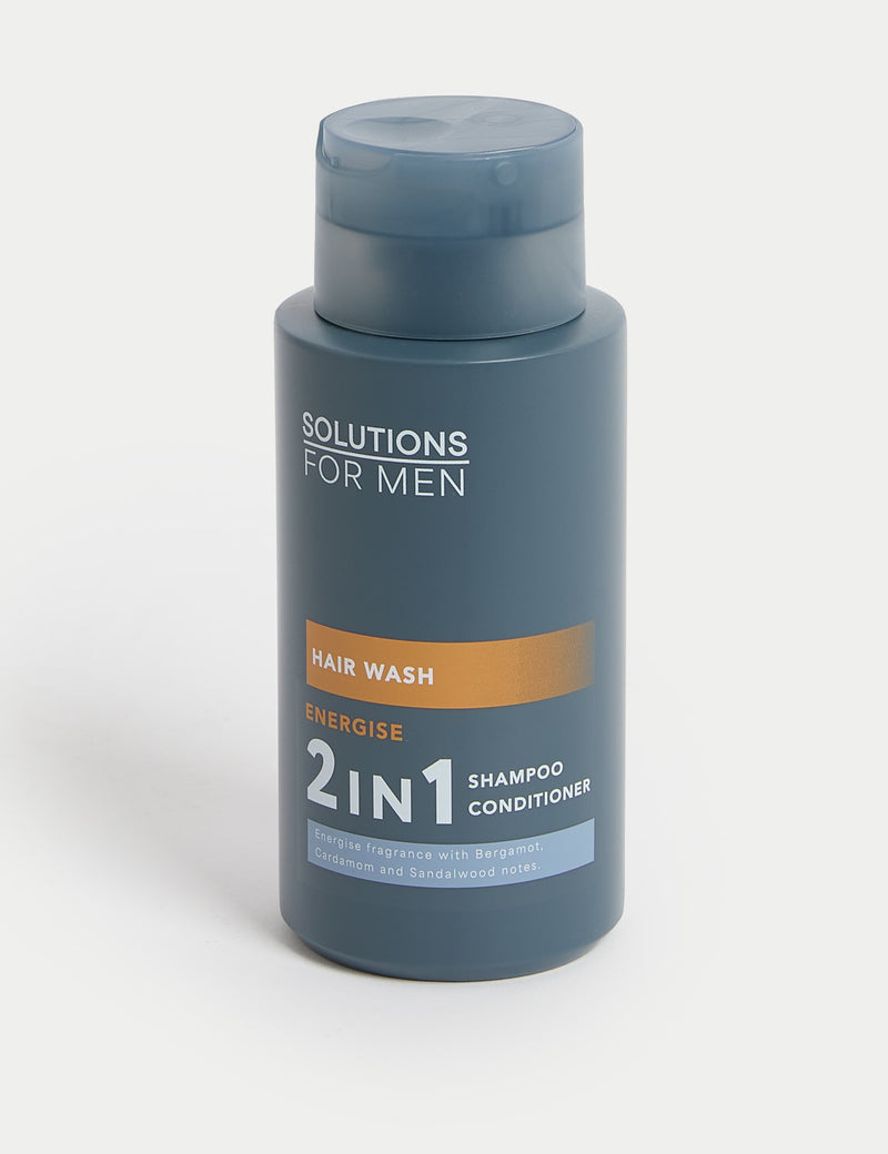 Solutions for Men Energise Hair Wash 300ml (British brand)