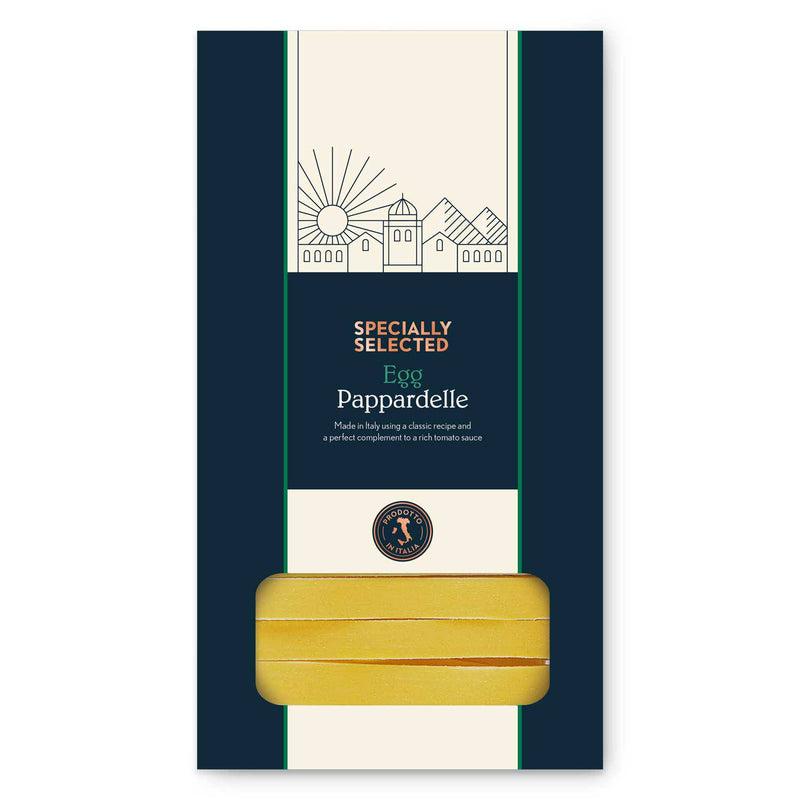 Dried egg pappardelle pasta from a (British brand)