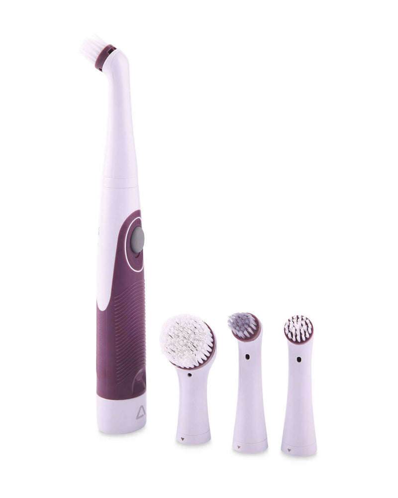 Battery-Powered Electric Scrubber with Interchangeable Heads