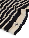 Tommy Hilfiger Elevated Chic Cotton Rich Striped Scarf, imported from the UK