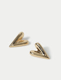 M&S elongated heart stud earrings 20mm width (British brand)
