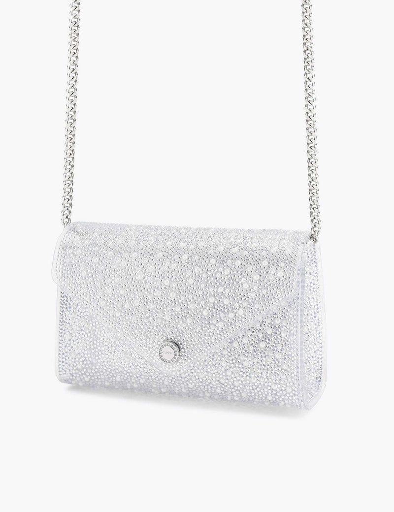 Carvela embellished chain strap clutch bag, imported from the UK