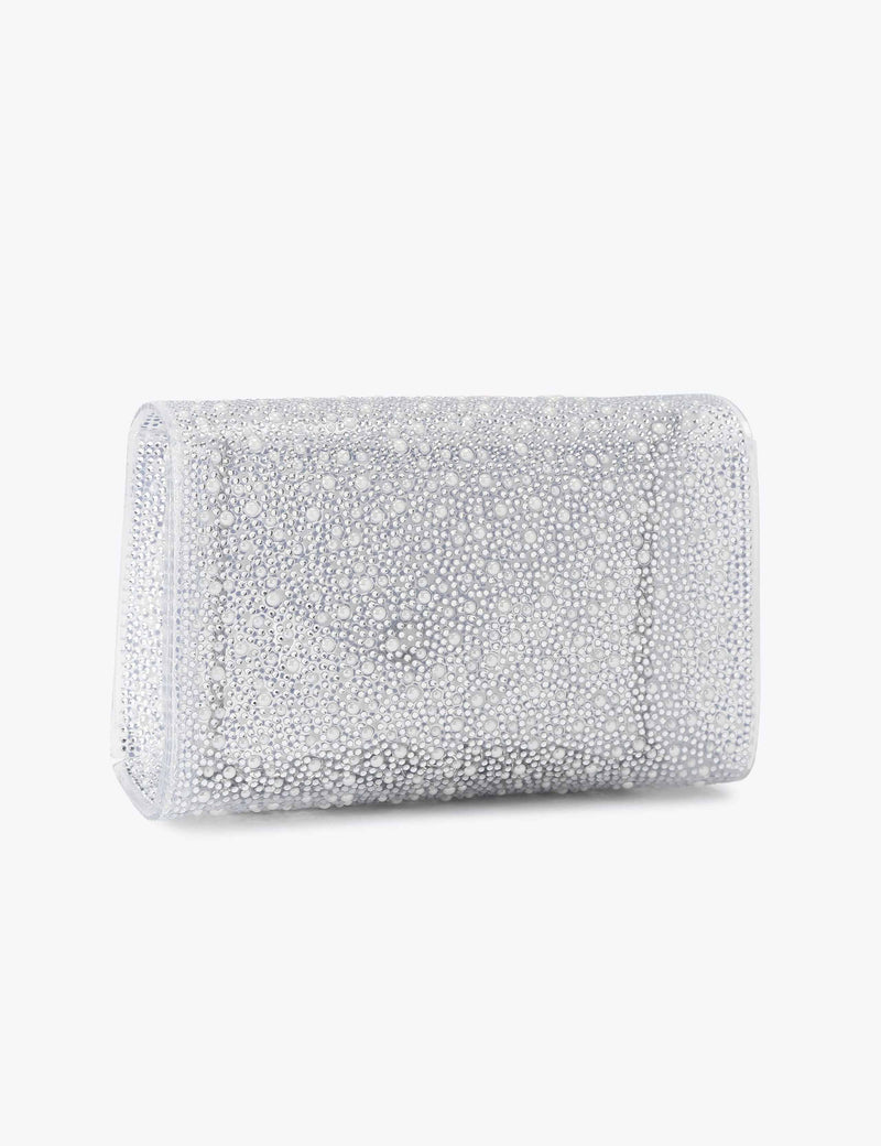 Carvela embellished chain strap clutch bag, imported from the UK