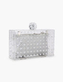 Carvela clutch bag clear perspex with crystals - British product