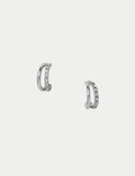 Embellished double hoop earrings with zinc and glass (British brand)