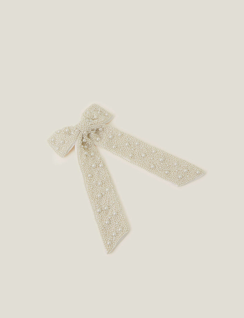Accessorize embellished pearl bow hair clip, imported from the UK