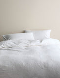 Embroidered floral seersucker bedding set - British product