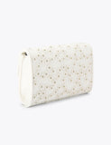Carvela embroidered daisy chain strap clutch bag, imported from the UK