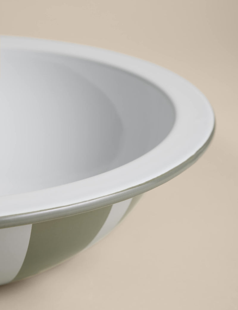 M&S enamel striped serving bowl stoneware - British brand
