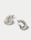Enamel zebra hoop earrings with irregular design - British product