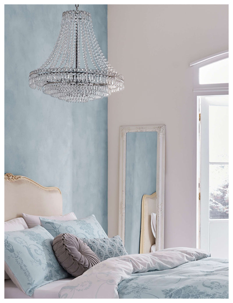 Laura Ashley Enid chandelier with crystal droplets (British brand)