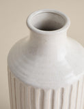Extra large ridged ceramic vase for home decor (British brand)
