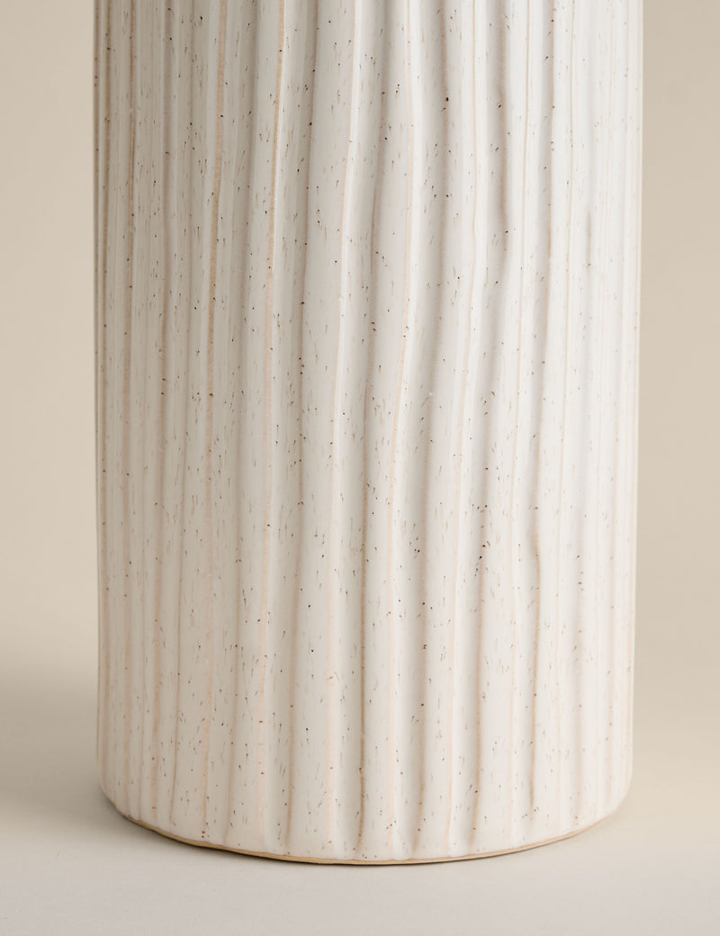 Extra large ridged ceramic vase for home decor (British brand)
