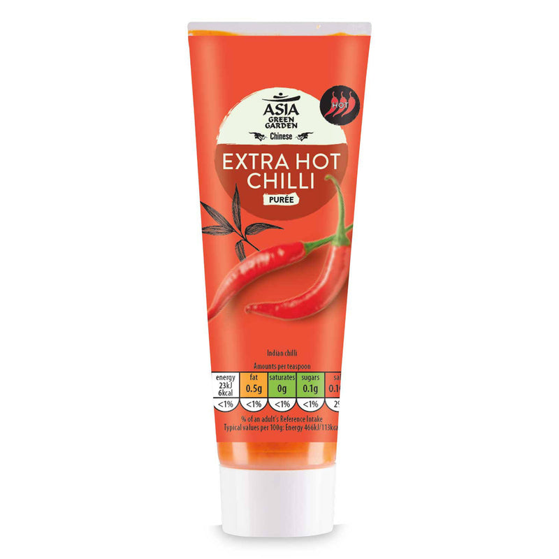 Extra hot chilli puree in a tube, imported from the UK