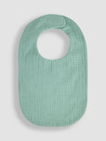 JoJo Maman Bébé green muslin frill bib, UK version