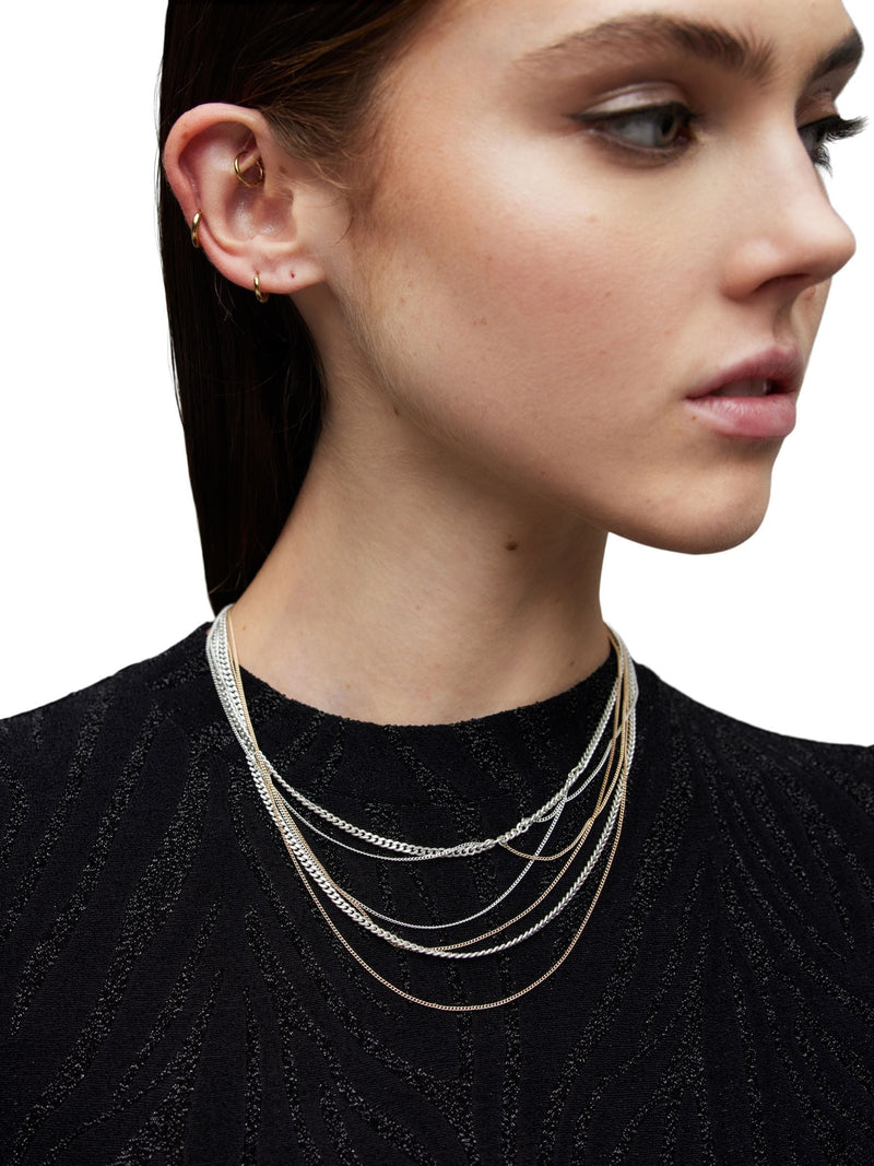 AllSaints gold tone mixed layered necklace - British product