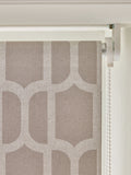 Mink natural geometric print roller blind - British product