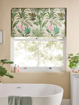 Next Green/Pink Ready Made Blackout Bathroom Tropical Leaf Print Roller Blind- Buy online at McGrocer