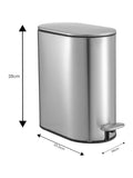 Showerdrape Silver Fortuna 5L bathroom pedal bin (British brand)