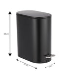 Showerdrape Fortuna Black bathroom pedal bin 5L (British brand)