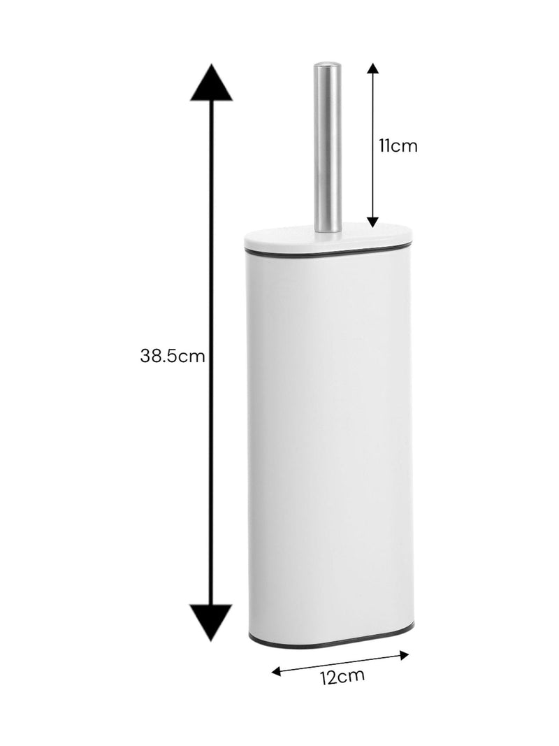 Showerdrape Silver Fortuna toilet brush and holder with 38.5cm height (British brand)