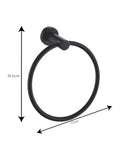 Showerdrape Black Modernity towel ring (British brand)