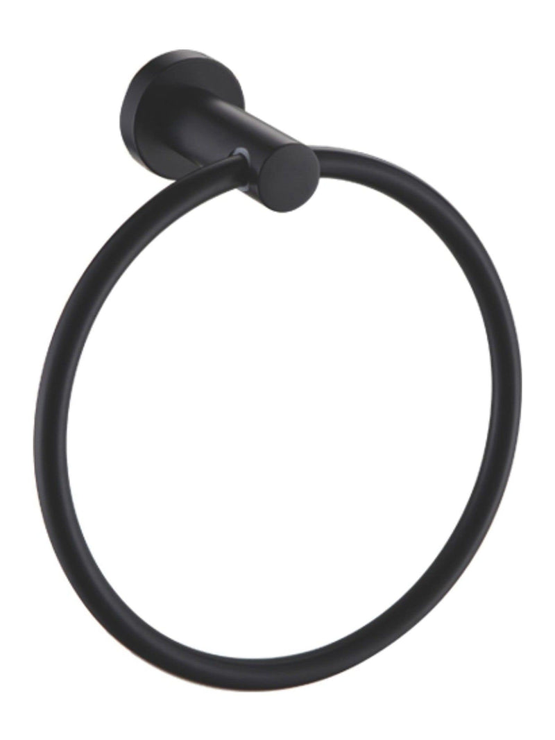 Showerdrape Black Modernity towel ring (British brand)
