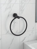Showerdrape Black Modernity towel ring (British brand)
