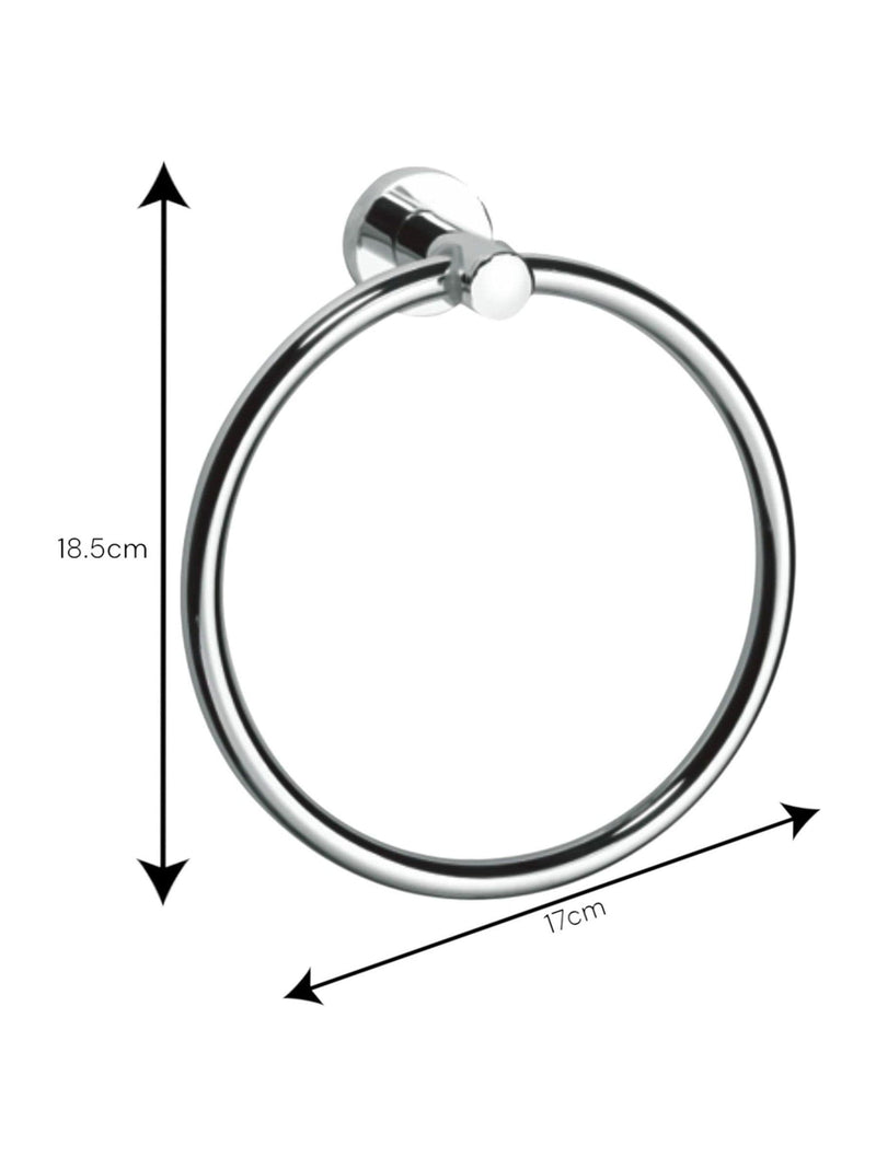 Showerdrape Silver Modernity wall mounted towel ring (British brand)