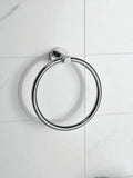 Showerdrape Silver Modernity wall mounted towel ring (British brand)