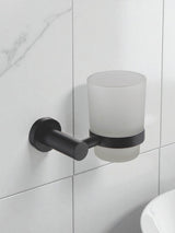 Next Stainless Steel Wall Mounted Toothbrush Holder with Polished Black Finish, 13x10x9cm- Buy online at McGrocer