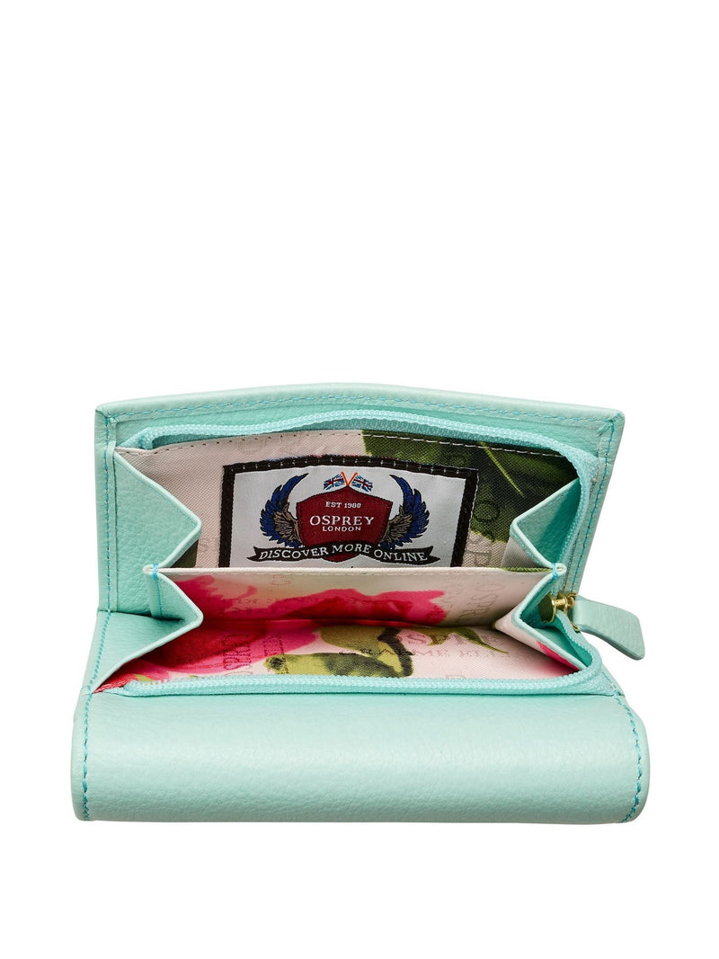 Osprey London blue Tilly leather matinee purse (British brand)