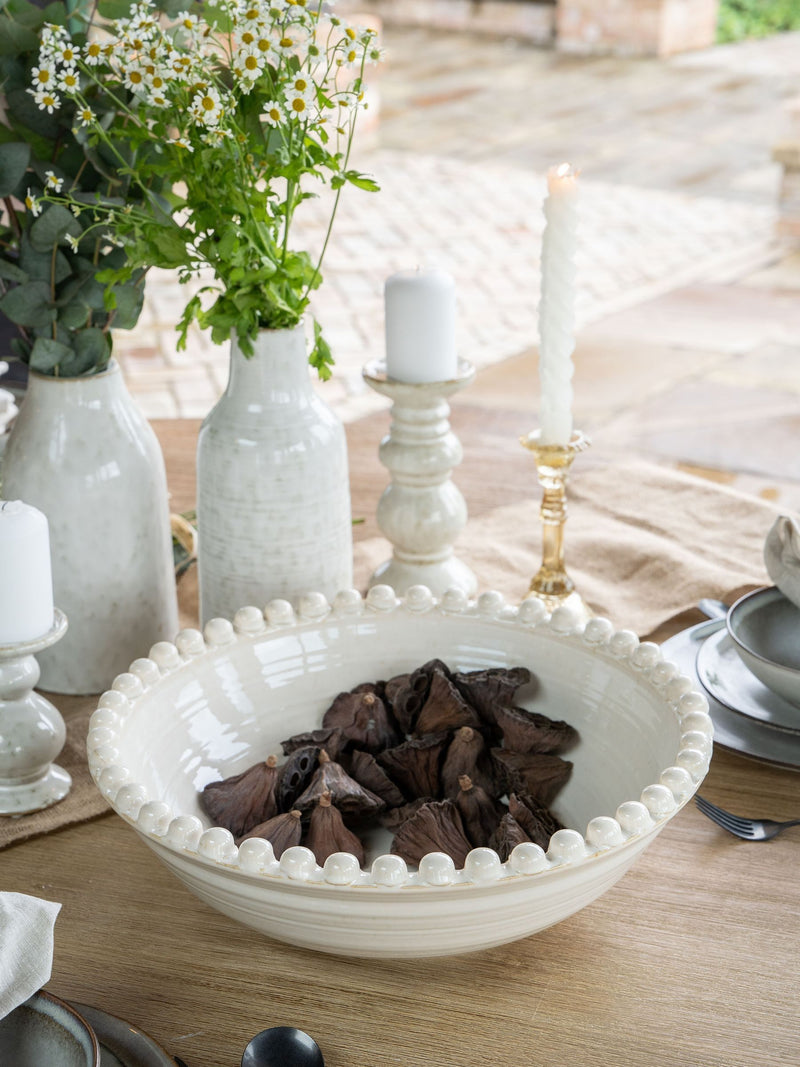 Libra Interiors cream ceramic bowl 44.5cm, UK version