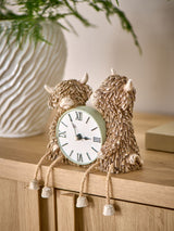 Next Natural Sage Green Hamish Highland Cow Mantel Clock- Buy online at McGrocer