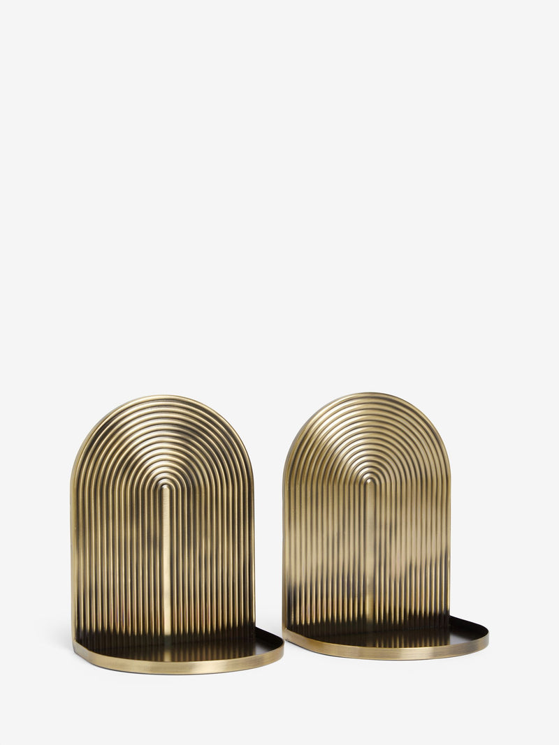 Gold display shelves set of 2 with Art Deco design (British brand)