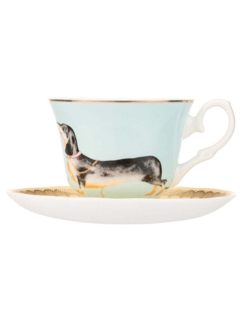 Yvonne Ellen Multi Doggie teacup and saucer set (British brand)