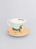 Yvonne Ellen Multi Doggie teacup and saucer set (British brand)
