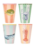 Yvonne Ellen set of 4 multicolour picnic tumblers 10cm (British brand)