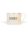 Yvonne Ellen Multi Bestie teacup and saucer 7cm height (British brand)