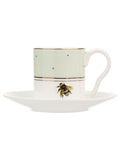 Yvonne Ellen multi slogan espresso cup and saucer set of 2 (British brand)