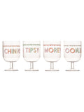 Yvonne Ellen Set of 4 Clear Picnic Wine Glasses
