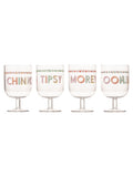 Yvonne Ellen clear picnic wine glasses set of 4 (British brand)