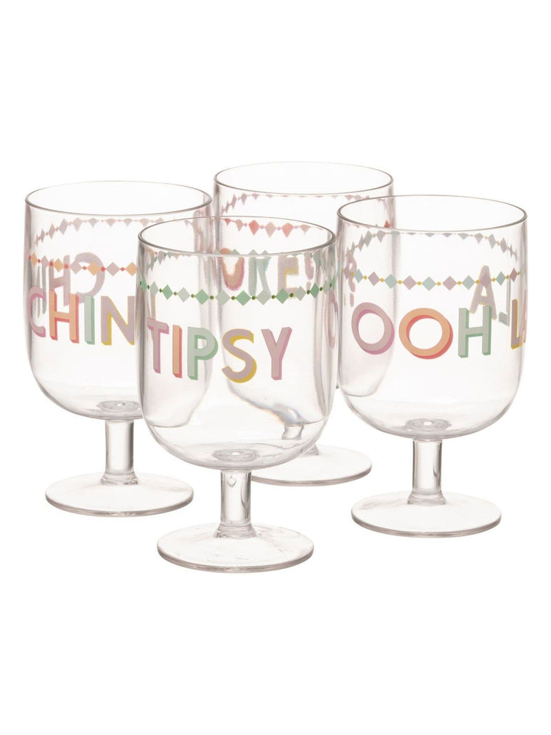 Yvonne Ellen clear picnic wine glasses set of 4 (British brand)
