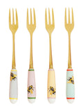 Yvonne Ellen multi bee cake forks set of 4 (British brand)