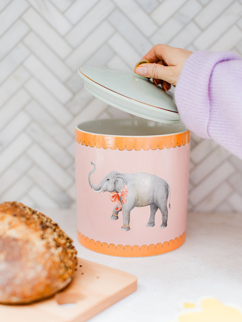 Yvonne Ellen Multi Elephant Biscuit Jar (British brand)
